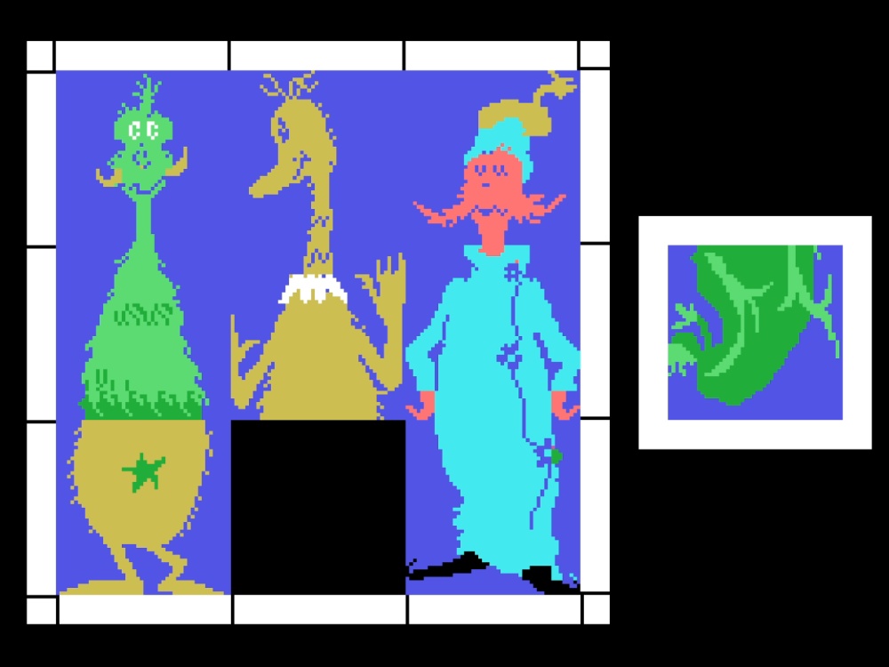 Gameplay of Dr Seuss Fix-up the Mix-up Puzzler for Colecovision